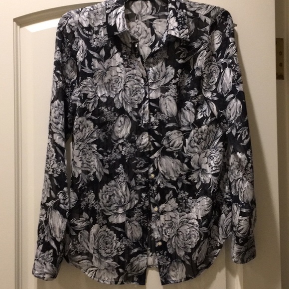 Ann Taylor Tops - Ann Taylor Sheer Floral Button down
